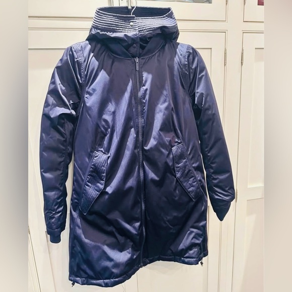 Women's Lululemon Reversible Quilted Navy Blue Parka - Picture 2 of 8